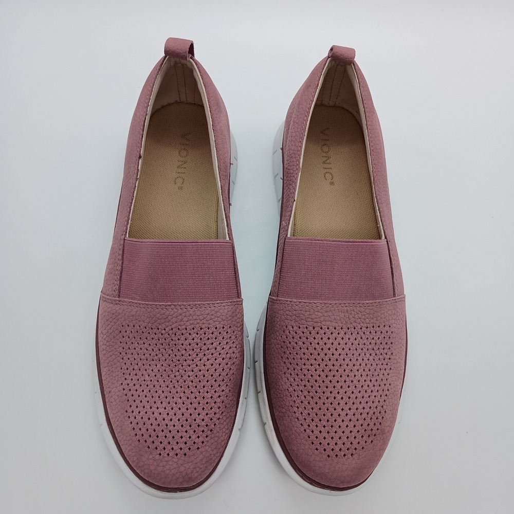 Vionic Roxan Nubuck Slip On Sneakers Dusty Rose Pink Womens 10 Wide - Picture 3 of 7